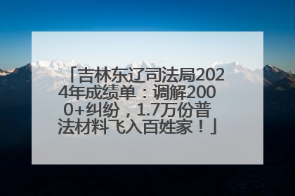 吉林东辽司法局2024年成绩单：调解2000+纠纷，1.7万份普法材料飞入百姓家！