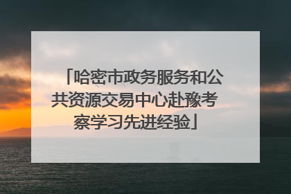 哈密市政务服务和公共资源交易中心赴豫考察学习先进经验
