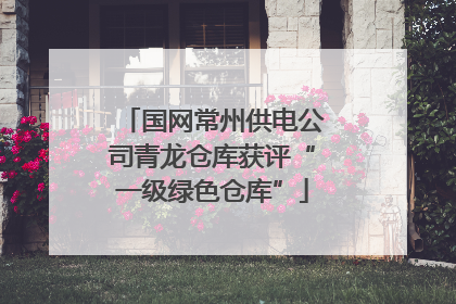 国网常州供电公司青龙仓库获评“一级绿色仓库”