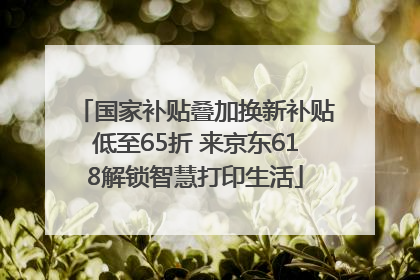 国家补贴叠加换新补贴低至65折 来京东618解锁智慧打印生活