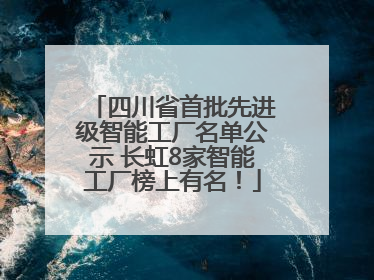 四川省首批先进级智能工厂名单公示 长虹8家智能工厂榜上有名！