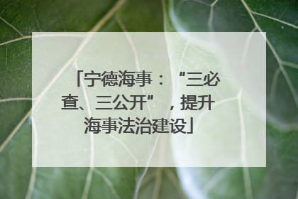 宁德海事：“三必查、三公开”，提升海事法治建设