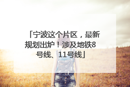宁波这个片区，最新规划出炉！涉及地铁8号线、11号线