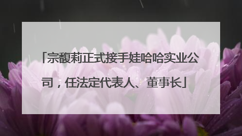 宗馥莉正式接手娃哈哈实业公司，任法定代表人、董事长