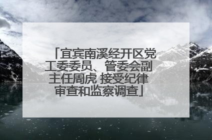 宜宾南溪经开区党工委委员、管委会副主任周虎 接受纪律审查和监察调查