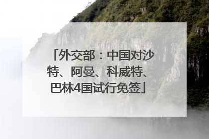 外交部：中国对沙特、阿曼、科威特、巴林4国试行免签
