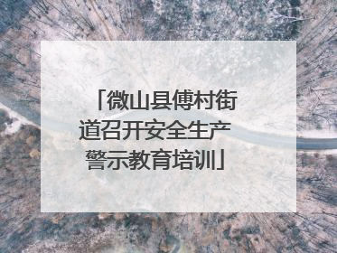 微山县傅村街道召开安全生产警示教育培训