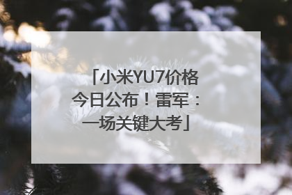 小米YU7价格今日公布！雷军：一场关键大考