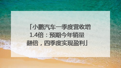 小鹏汽车一季度营收增1.4倍：预期今年销量翻倍，四季度实现盈利