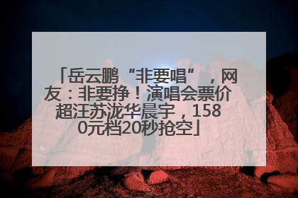 岳云鹏“非要唱”，网友：非要挣！演唱会票价超汪苏泷华晨宇，1580元档20秒抢空