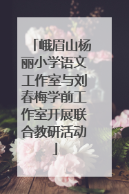 峨眉山杨丽小学语文工作室与刘春梅学前工作室开展联合教研活动