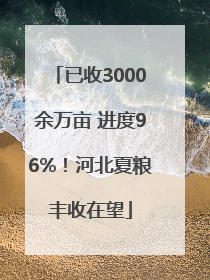 已收3000余万亩 进度96%！河北夏粮丰收在望