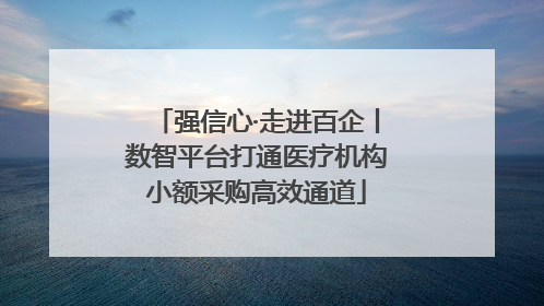 强信心·走进百企丨数智平台打通医疗机构小额采购高效通道