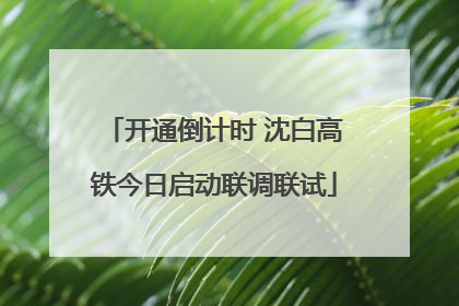 开通倒计时 沈白高铁今日启动联调联试