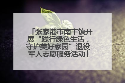 张家港市南丰镇开展“践行绿色生活，守护美好家园”退役军人志愿服务活动