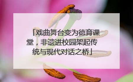 戏曲舞台变为德育课堂，非遗进校园架起传统与现代对话之桥
