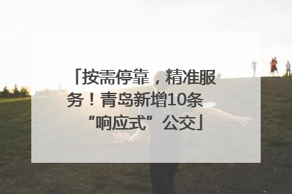 按需停靠，精准服务！青岛新增10条“响应式”公交