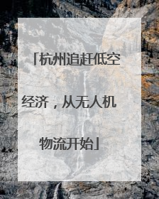 杭州追赶低空经济，从无人机物流开始