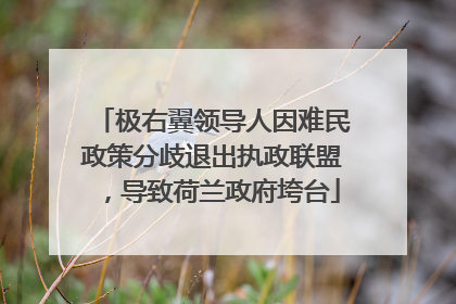 极右翼领导人因难民政策分歧退出执政联盟，导致荷兰政府垮台