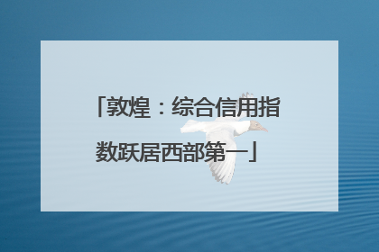 敦煌：综合信用指数跃居西部第一