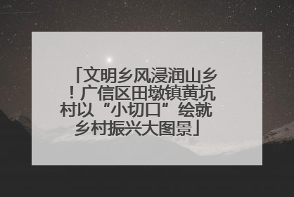 文明乡风浸润山乡！广信区田墩镇黄坑村以“小切口”绘就乡村振兴大图景