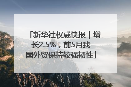 新华社权威快报｜增长2.5%，前5月我国外贸保持较强韧性
