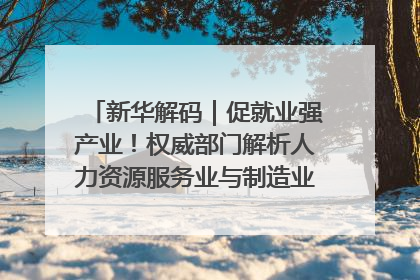 新华解码｜促就业强产业！权威部门解析人力资源服务业与制造业融合发展试点