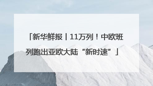 新华鲜报丨11万列！中欧班列跑出亚欧大陆“新时速”