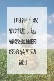 时评：双轨并进，运输数据里的经济转型动能