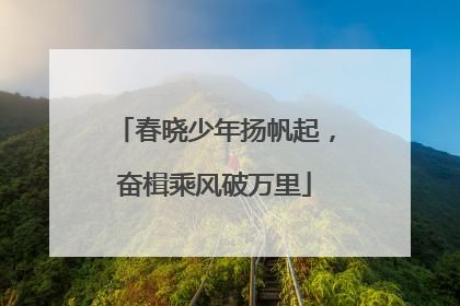 春晓少年扬帆起，奋楫乘风破万里