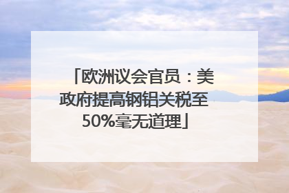 欧洲议会官员：美政府提高钢铝关税至50%毫无道理
