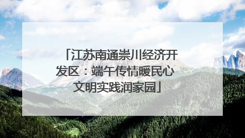 江苏南通崇川经济开发区：端午传情暖民心 文明实践润家园