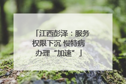 江西彭泽：服务权限下沉 慢特病办理“加速”