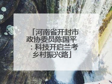河南省开封市政协委员陈国平：科技开启兰考乡村振兴路