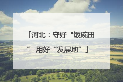 河北：守好“饭碗田” 用好“发展地”