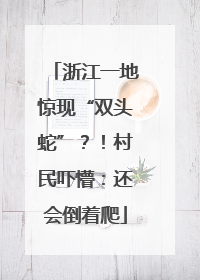 浙江一地惊现“双头蛇”？！村民吓懵：还会倒着爬