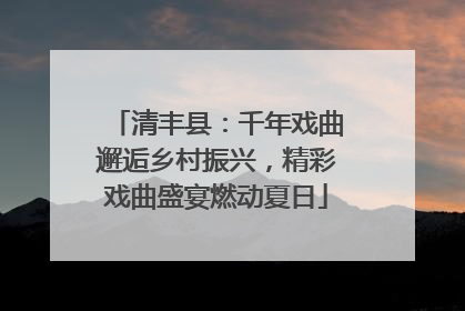 清丰县：千年戏曲邂逅乡村振兴，精彩戏曲盛宴燃动夏日