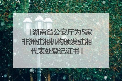 湖南省公安厅为5家非洲驻湘机构颁发驻湘代表处登记证书