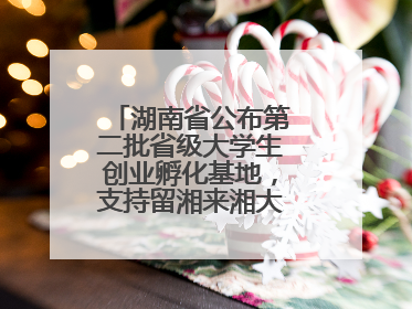 湖南省公布第二批省级大学生创业孵化基地，支持留湘来湘大学生创新创业
