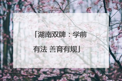 湖南双牌：学前有法 善育有规