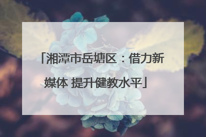 湘潭市岳塘区：借力新媒体 提升健教水平