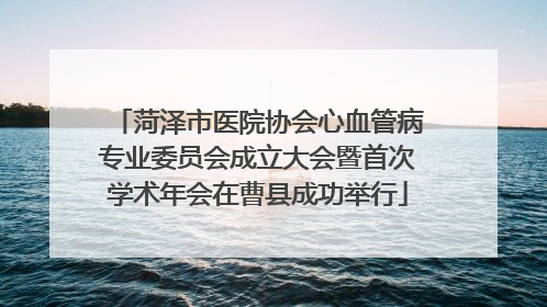 菏泽市医院协会心血管病专业委员会成立大会暨首次学术年会在曹县成功举行