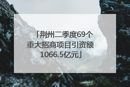 荆州二季度69个重大招商项目引资额1066.5亿元