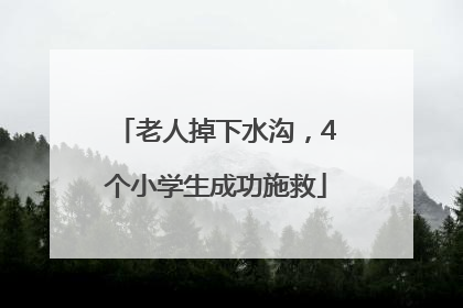 老人掉下水沟，4个小学生成功施救
