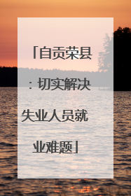 自贡荣县：切实解决失业人员就业难题