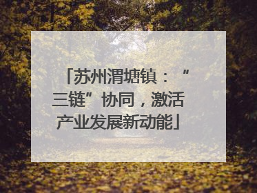 苏州渭塘镇：“三链”协同，激活产业发展新动能