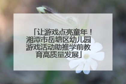 让游戏点亮童年！湘潭市岳塘区幼儿园游戏活动助推学前教育高质量发展