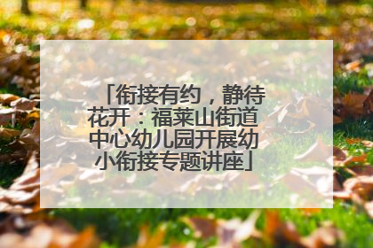衔接有约，静待花开：福莱山街道中心幼儿园开展幼小衔接专题讲座