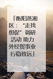 衡阳蒸湘区：“走找想促”调研活动 助力外经贸事业行稳致远