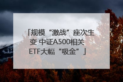 规模“激战”座次生变 中证A500相关ETF大幅“吸金”